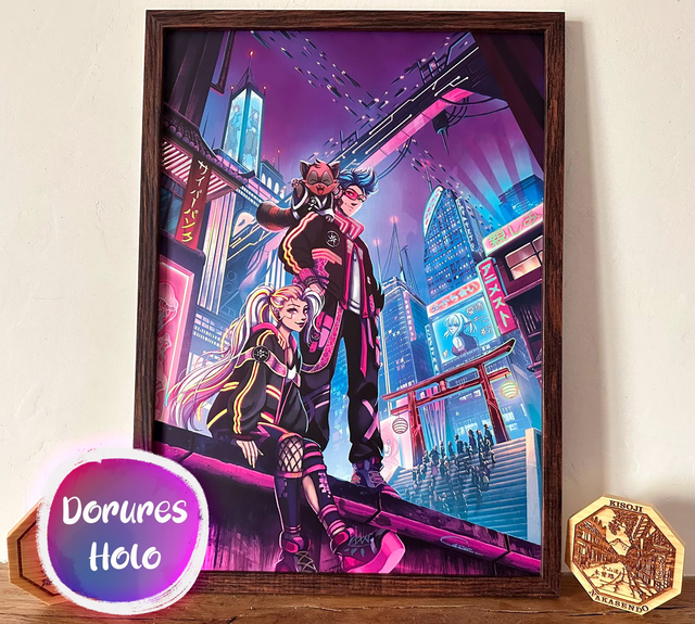 Cyberpunk A3 avec dorures 