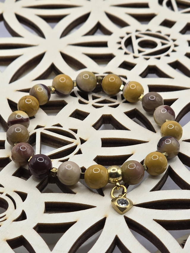 Bracelet Jaspe Mokaïte 0,8 cm