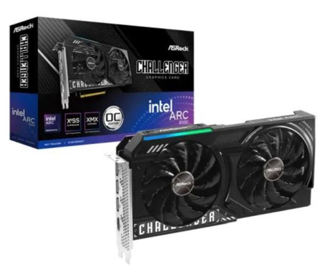 Asrock Intel Arc B580 Challenger 12GB OC, 12GB DDR6, HDMI, 3 DP, 2740MHz Clock, LED Indicator, Overclocked