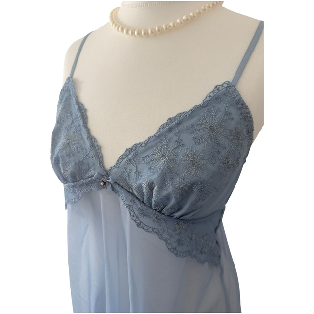 blue ice princess floral embroidered cups cami
