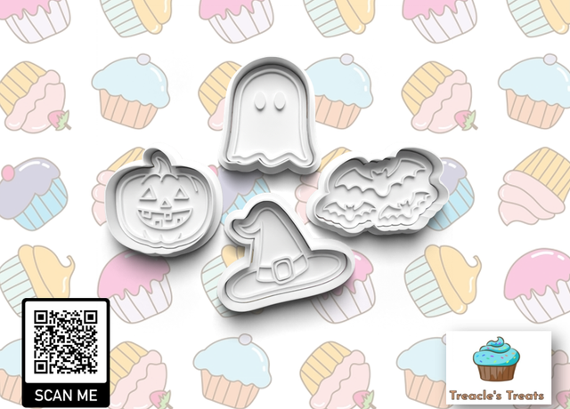 Halloween Fondant/cookie stamps with cutters 0683