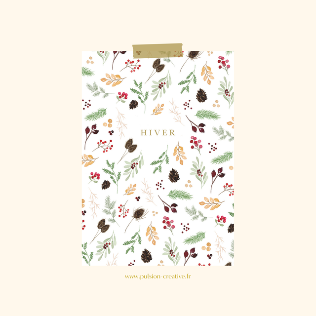 Carte postale aquarelle - HIVER