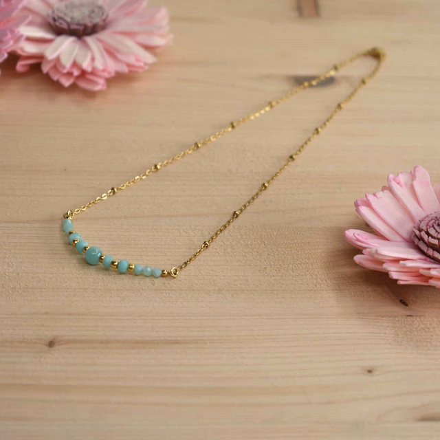 Ras du cou chaine et jonc en amazonite