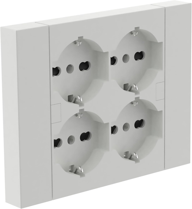 Multipresa da incasso a parete 4 prese bipasso