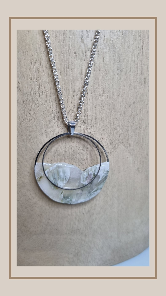 Collier Fausse pierre naturelle rond