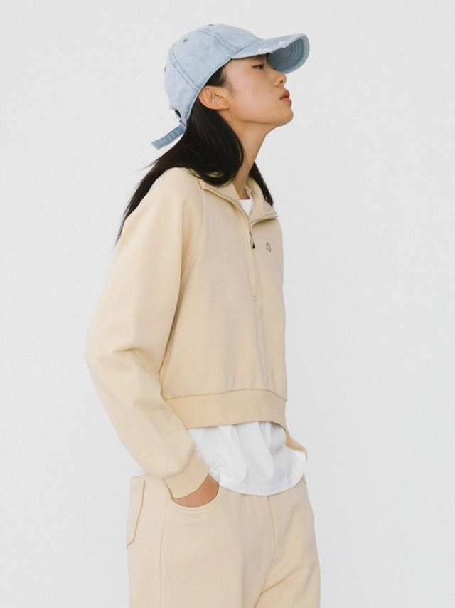 100% Cotton Two-Piece Leisure Suit - Apricot