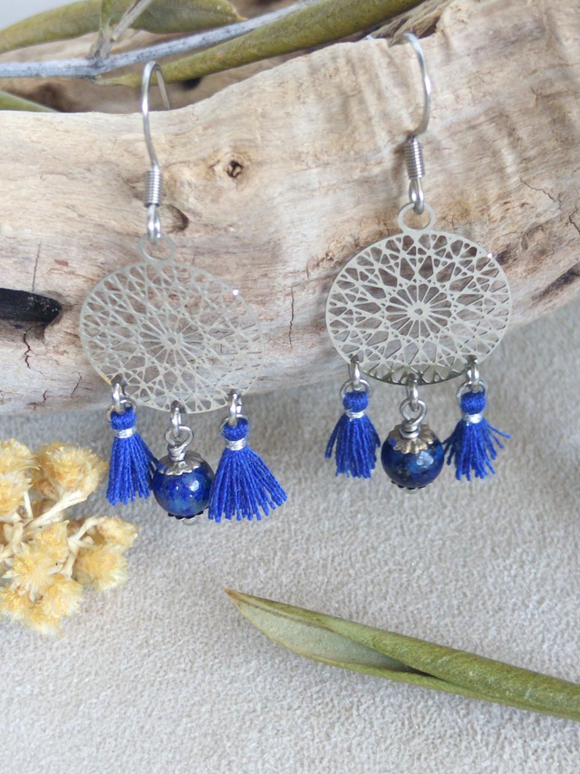 Boucles d'oreilles NOËLIA Lapis-Lazuli Intuition et Sérénité