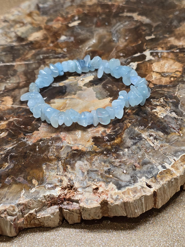 Bracelet baroque Aigue marine 