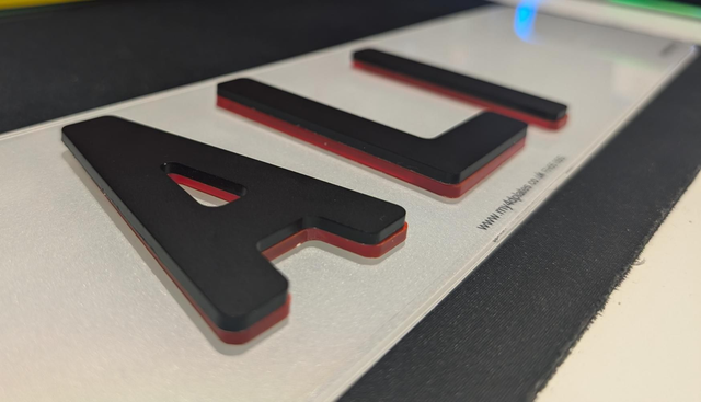 6mm Neon Red &amp; Matte Black 4D Laser Cut