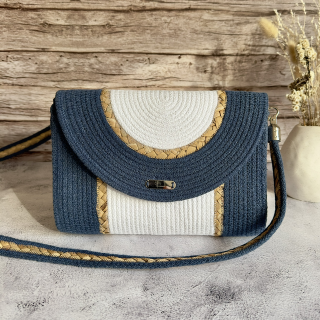 Sac Luméa blanc &amp; denim