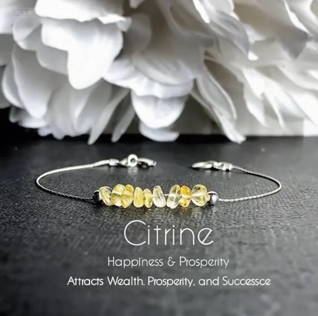 Bracelet en Citrine - en acier inoxydable 