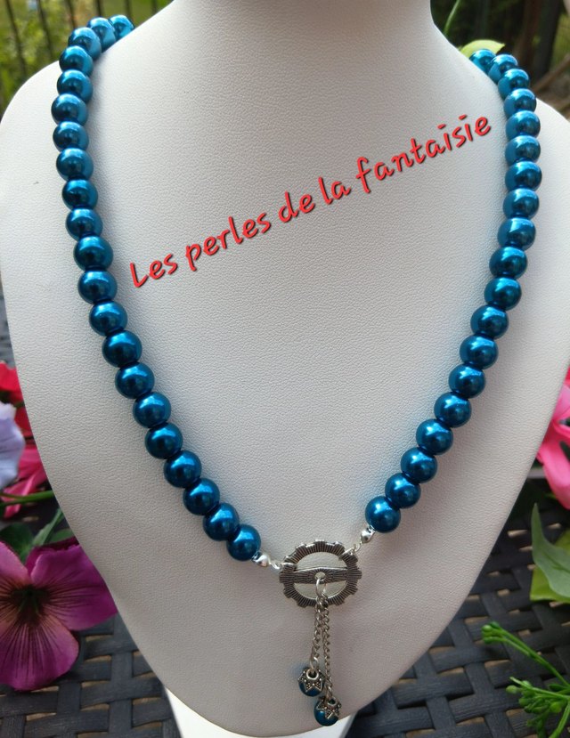 Collier en perles de verre 8 mm 
