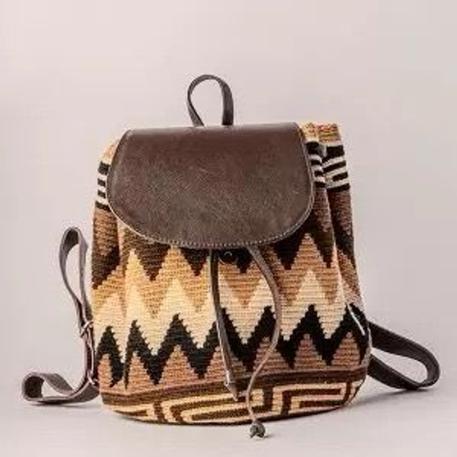 Zaino con inserti in pelle Rambutan