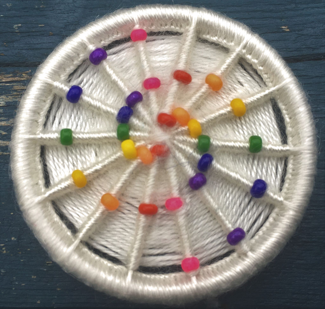 Dorset Button Jewellery Kit - Rainbow Spiral Beaded Brooch