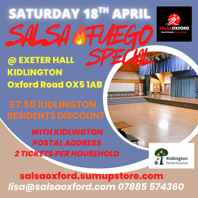 18th April Saturday KIDLINGTON RESIDENTS DISCOUNT