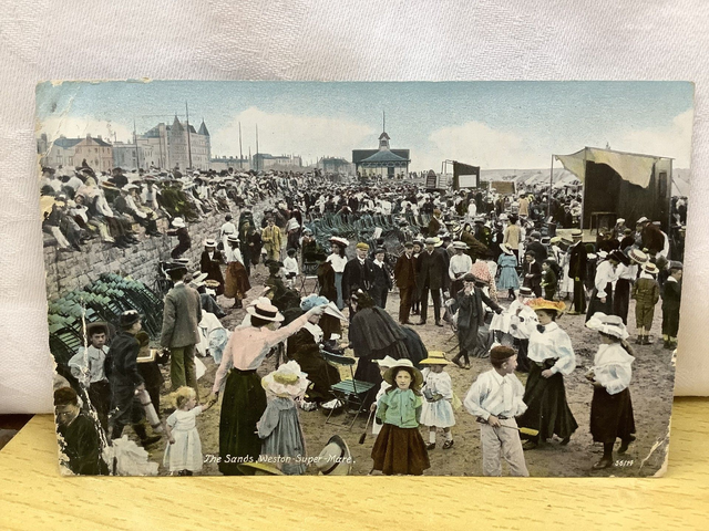 Weston-Super-Mare, The Sands, Somerset, Posted 1906 The British Mirror Series Antique postcard. Our Ref No. R697 £2.50