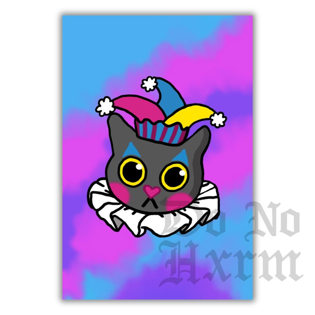 Clown Cat Art Print (6x4)
