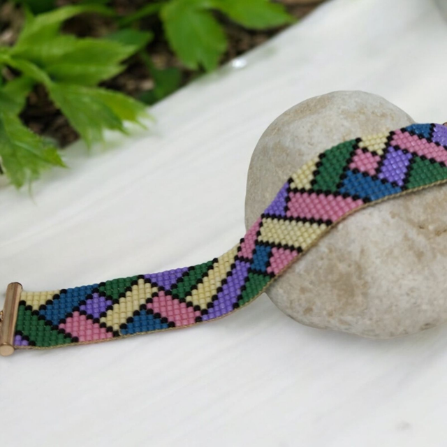 Bracelet géométrique multicolore