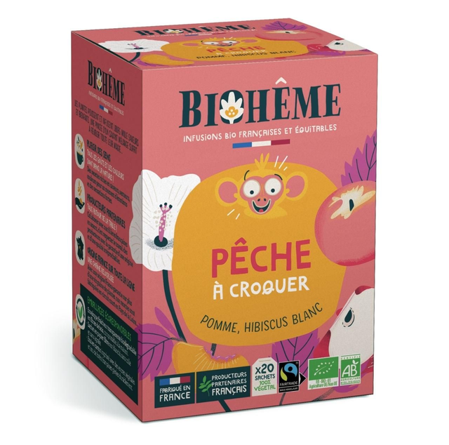 Infusion Pêche à croquer – x20 inf -quantité de Infusion Pêche à croquer - x20 inf 1 + Ajouter au panier Pomme &amp; Hibuscus blanc