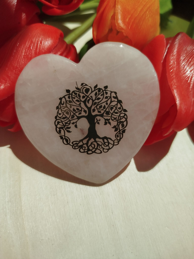 coeur plat gravé arbre de vie