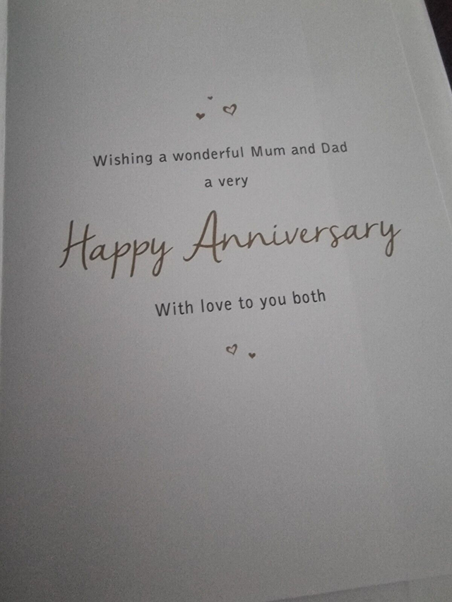 Anniversary Mum and Dad Card Lovely Verse 6"x9"