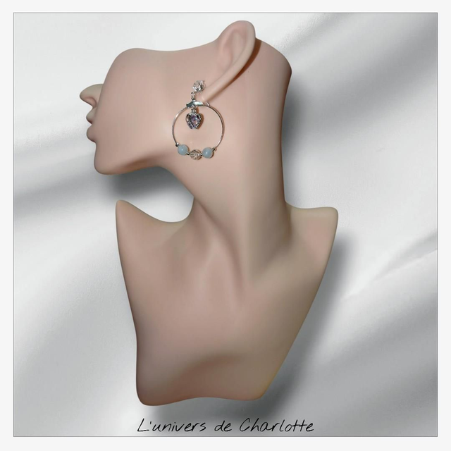 Boucles d'oreilles "Aigue-marine" BO-172