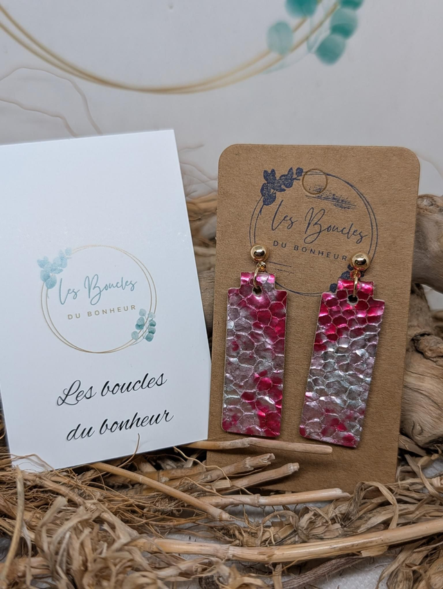 Boucles d'oreilles Simply fushia s005