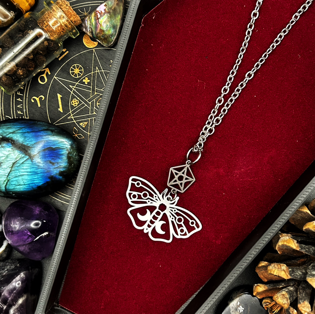 Luna moth necklace 