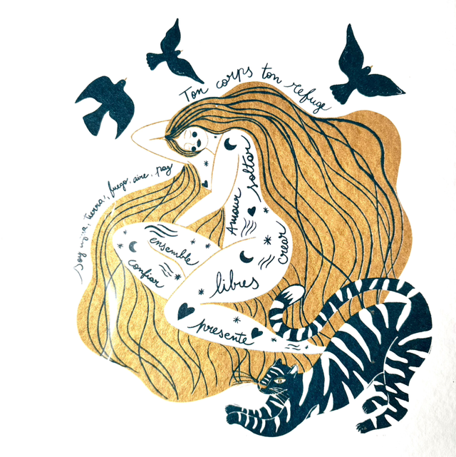 Sérigraphie A3 2 (doré) couleurs 