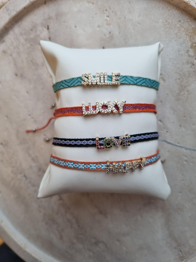 Gewebtes Armband mit Wording