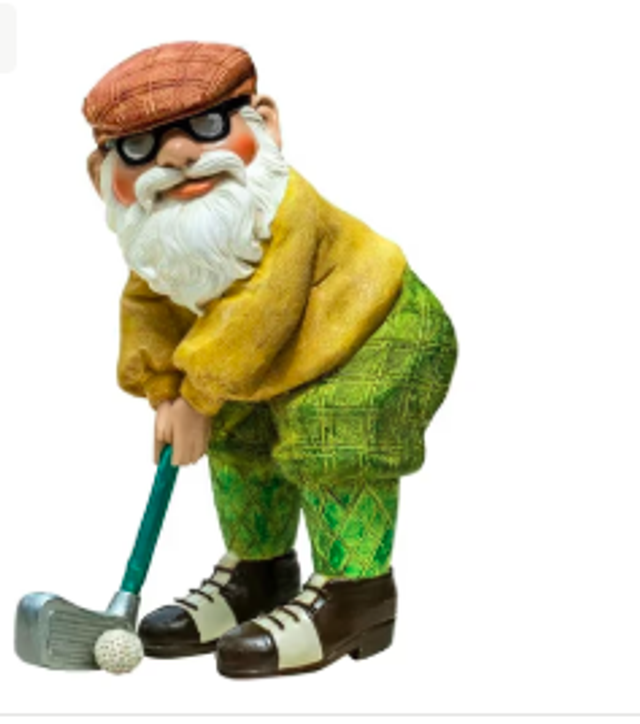 Tuinkabouter beeldje Golfer Kabouter (15cm)