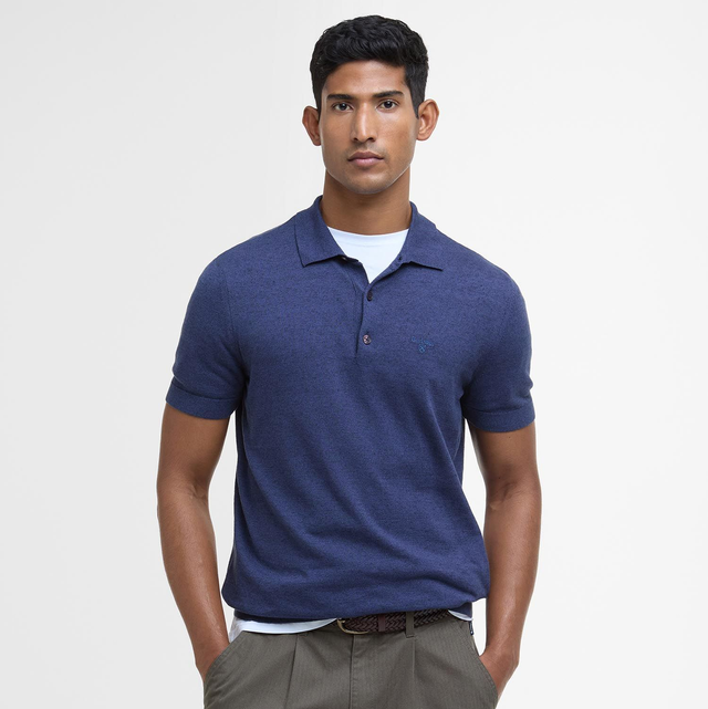 Barbour Buston Knitted Polo Shirt Navy