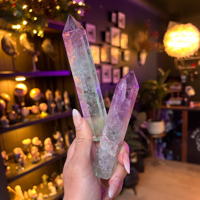 Rainbow Fluorite Tower R58Q3D / R58Q2B