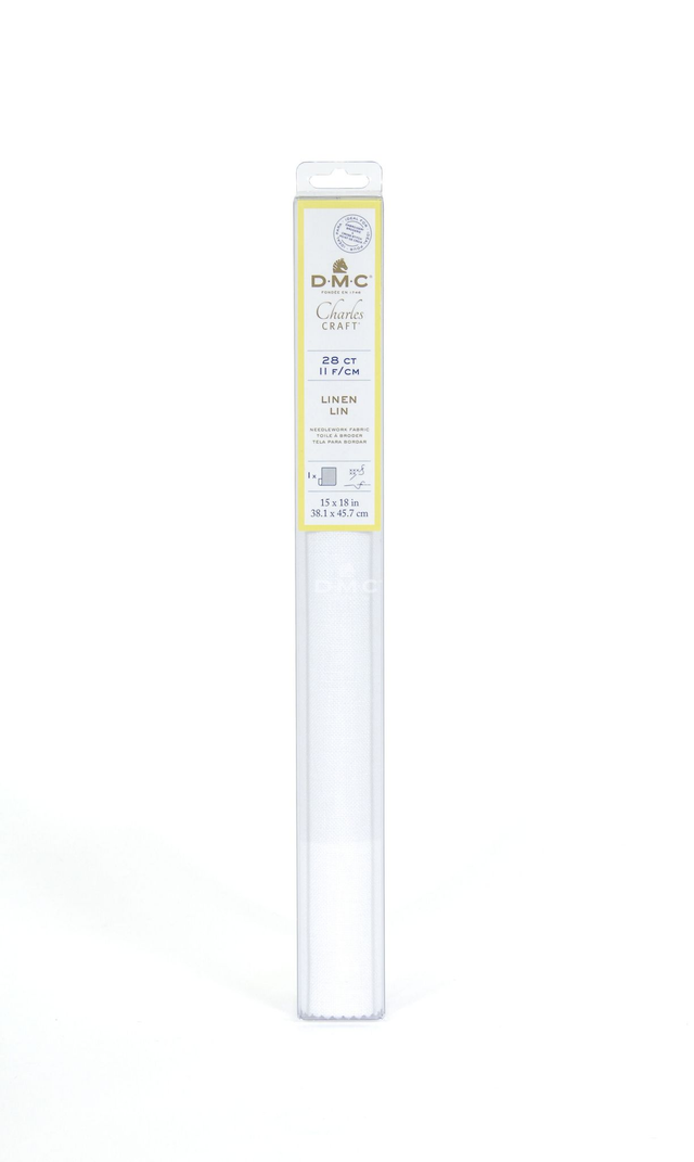 Toile lin à broder blanc DMC