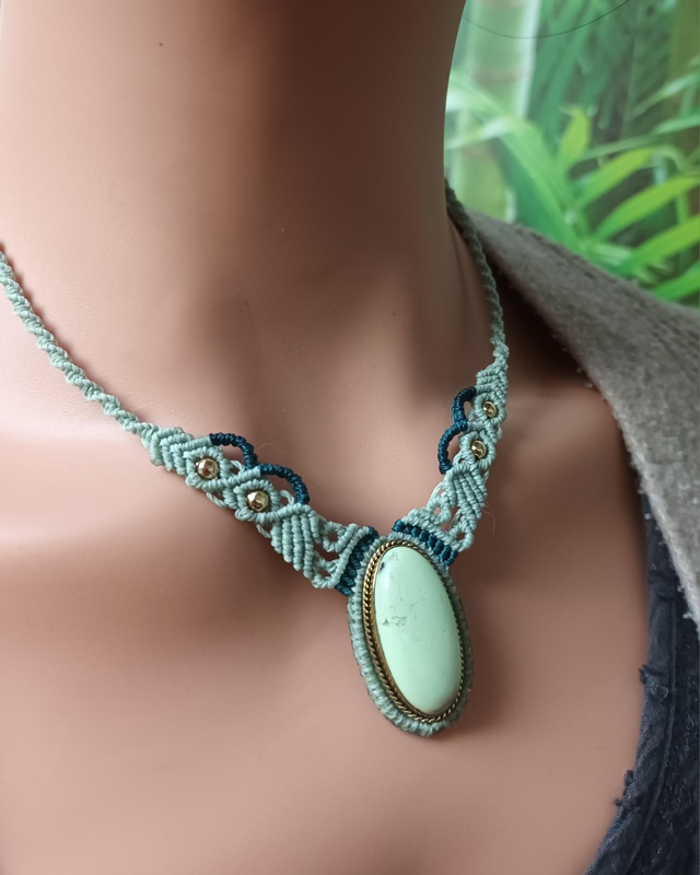 Collier en chrysoprase lemon
