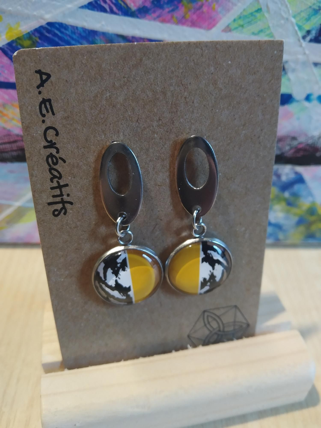 Boucles D&#039;oreilles Cabochons Couleurs Forme 