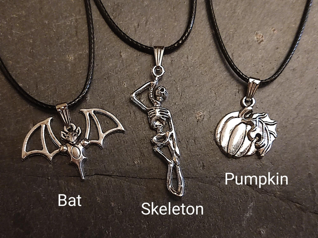 Halloween Necklace Skeleton Bat Pumpkin