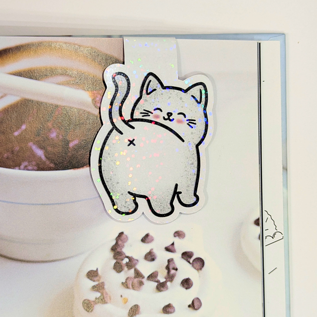 Marque-page magnétique Chat blanc