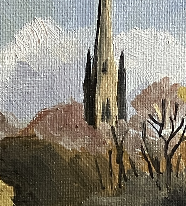 Around South Dalton on a quiet lane. 12x10 oil on canvas. SOLD