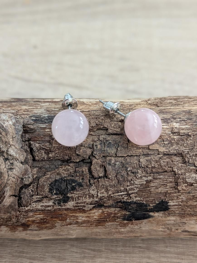 Boucles d'oreilles Quartz rose