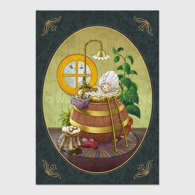 Violette dans son bain (version 2 - doré à la main)