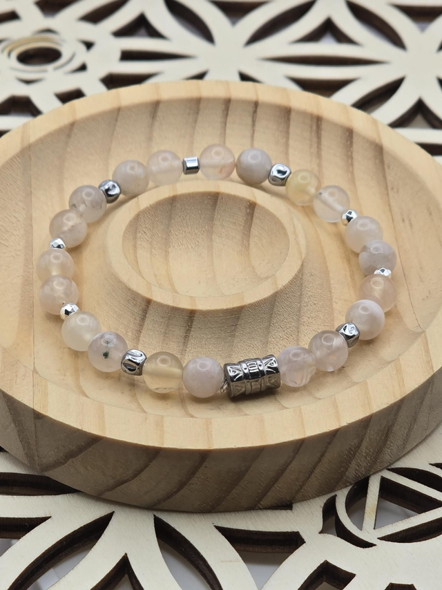 Bracelet Agate fleur de cerisier 0,6 cm 