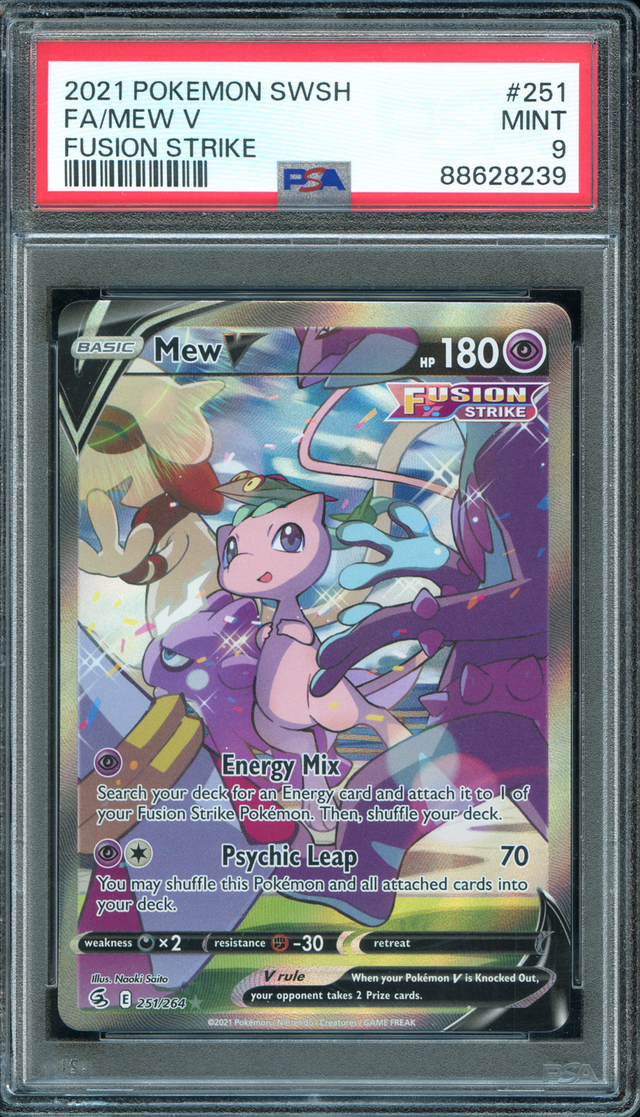 PSA 9 Mew V Full Art #251 – Fusion Strike