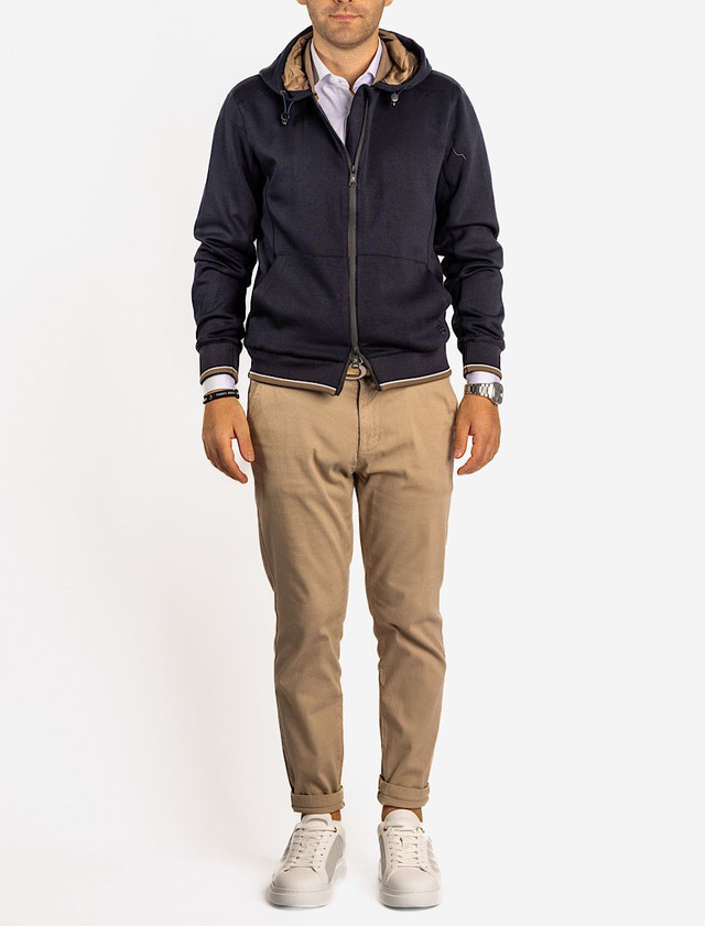 FELPA/GIACCHINO ELASTICIZZATO IN JERSEY CON ZIP 