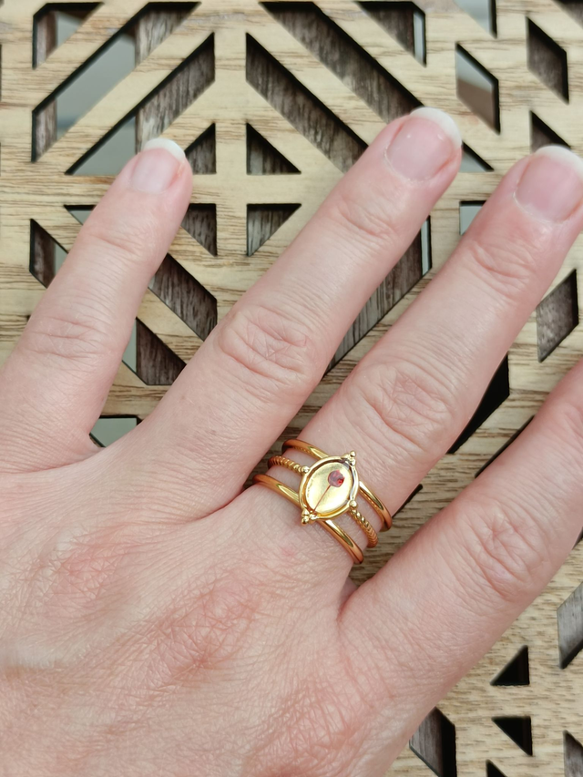 Bague Fleur séchée Rouge