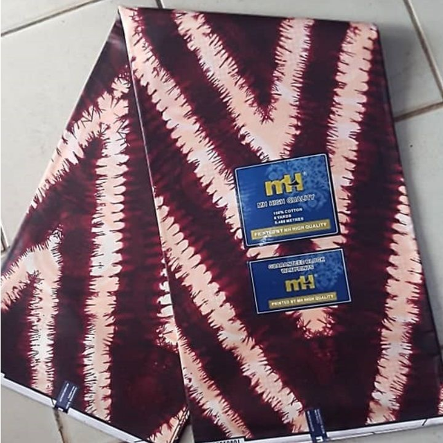 Tissu pagne wax teinté africain 6 yard en coton