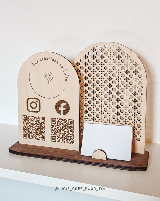 Support à cartes de visite - cannage