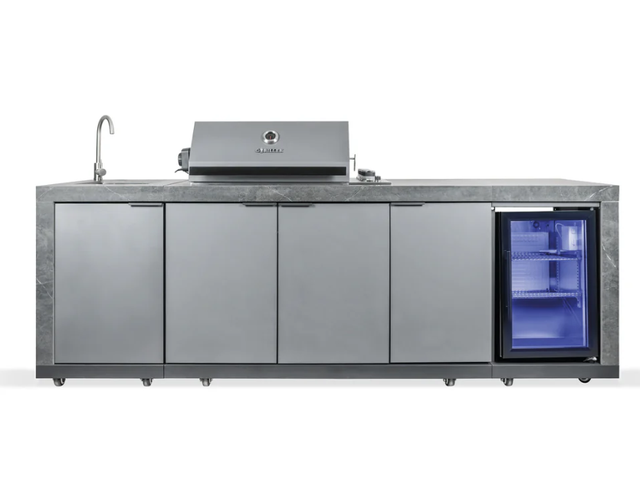 Luxus Outdoorküche ® KING – 4+1 Gasgrill | Kühlschrank