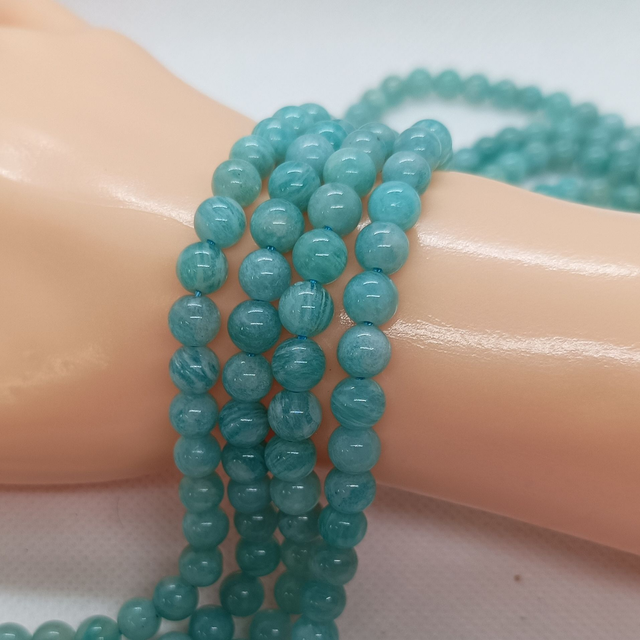 Amazonite / Fil de Perles en 6 mm / Boules en Pierres Naturelles Rondes et Polies
