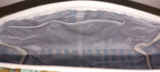 Trousse de toilette matelassée – Trousse de maquillage - Coton doublé fait main - Vert khaki et bleu